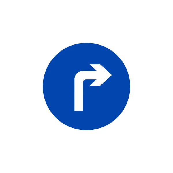 强制右转交通标志矢量图形 — 图库矢量图片
