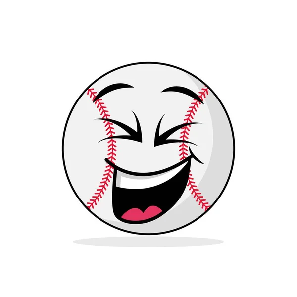 Baseball Ball Emoticon Close Eyes Vector Graphics — Vector de stock