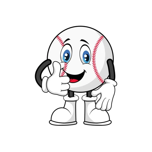 Baseball Ball Emoticon Shocked Face Vector Graphics — Archivo Imágenes Vectoriales