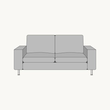 Flat design sofa vector graphics