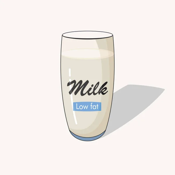 Glass Milk Cartoon Vector Graphics — Stok Vektör