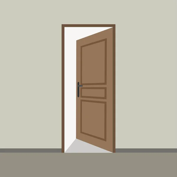 Flat Design Open Door Vector Graphics — Stock Vector