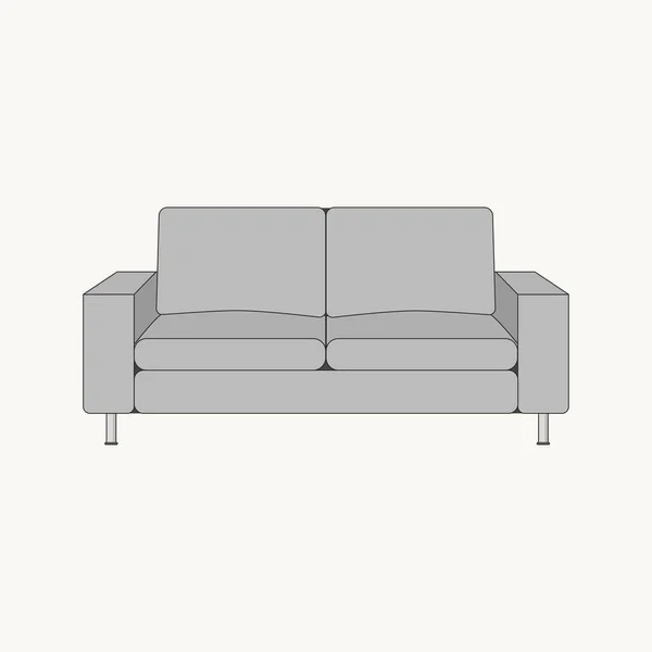 Flat Design Sofa Vector Graphics — Stok Vektör