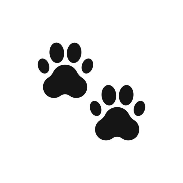 Cat footprints symbol vector graphics