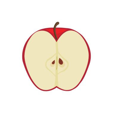 Yarı elma çizgi film vektör grafikleri