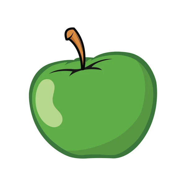 Aislado Verde Manzana Dibujos Animados Gráficos Vectoriales — Archivo Imágenes Vectoriales