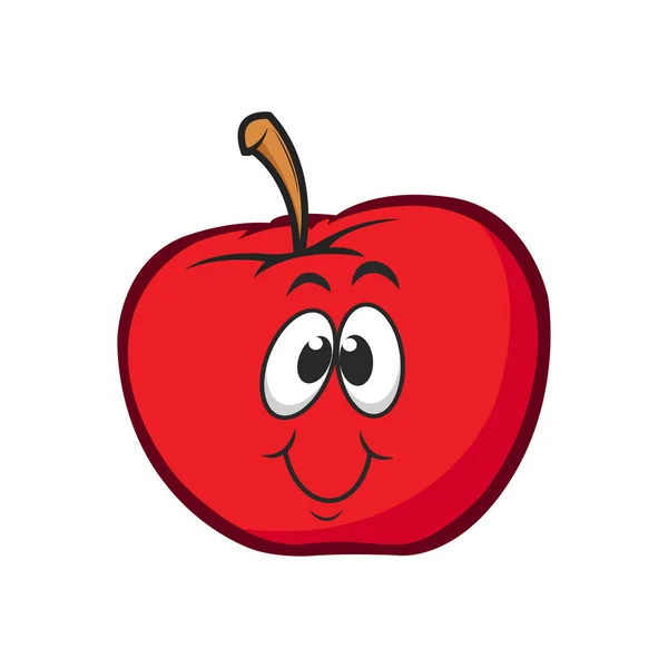 Red Apple Emoticon Desenhos Animados Sorriso Vetorial Gráficos — Vetor de Stock