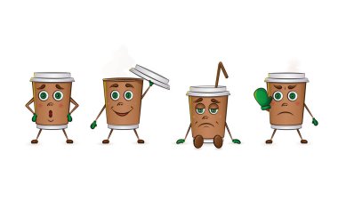 Kahve fincanının karakterleri.