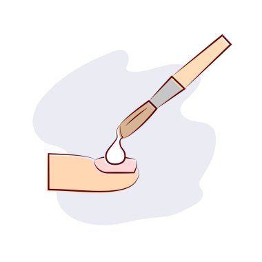  Vektör illüstrasyonu Jel uzantısının prosedürü