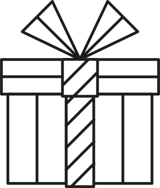 hediye kutusu kurdele siyah çizgi simgesi, geometrik tasarım ögesi