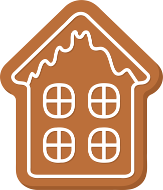 Zencefilli kurabiye evi dekore edilmiş.