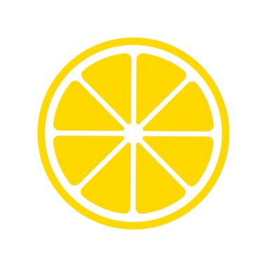 limon dilimi simgesi, narenciye meyvesi sembolü, basit vektör tasarımı ögesi