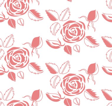 Soyut pembe Gül kafalı seamless modeli