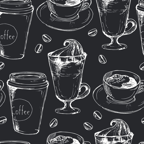 cup of coffee and coffee beans