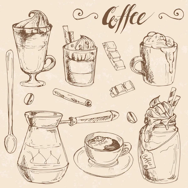 Kahve ve malzemeler seti