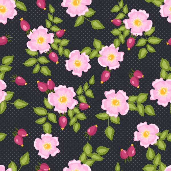 Dog-rose vector pattern — Stock Vector