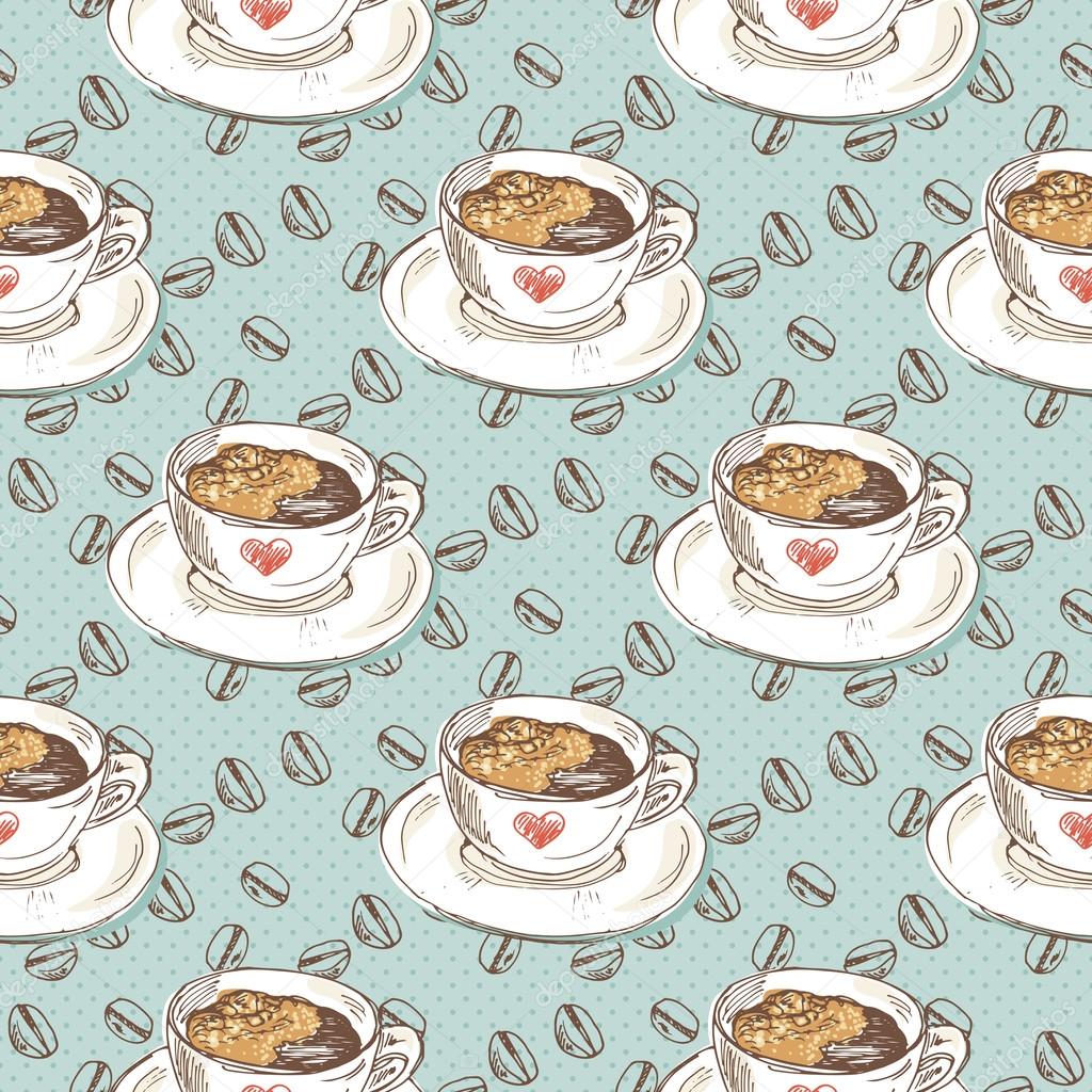 Coffee love seamless pattern