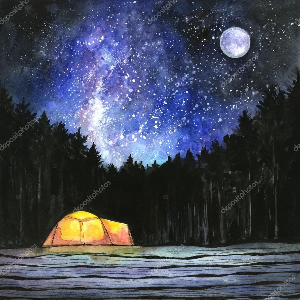 A Camping Tent Glows Under A Night Sky Stock Photo By C Ffffffly A Camping Tent Glows Under A Night Sky Stock Photo By C Ffffffly