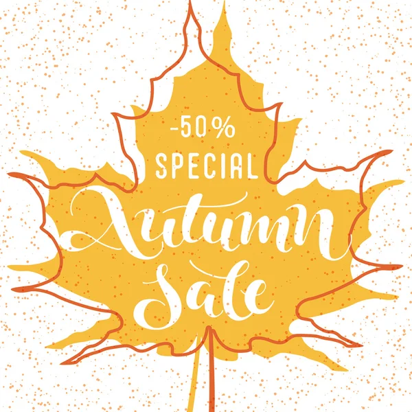 Autumn sale - handwritten lettering — Stock Vector