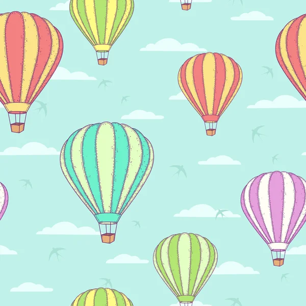 Balões de ar quente voadores coloridos — Vetor de Stock