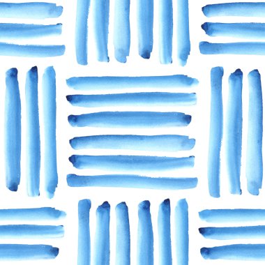 mavi el çizilmiş suluboya hattı