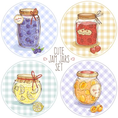 Reçel ile sevimli kavanoz 