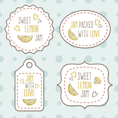 Limon dilimi ile kağıt etiket