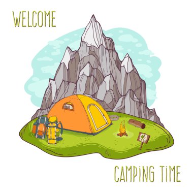 Doğa yürüyüşü ve açık hava rekreasyon konsepti 