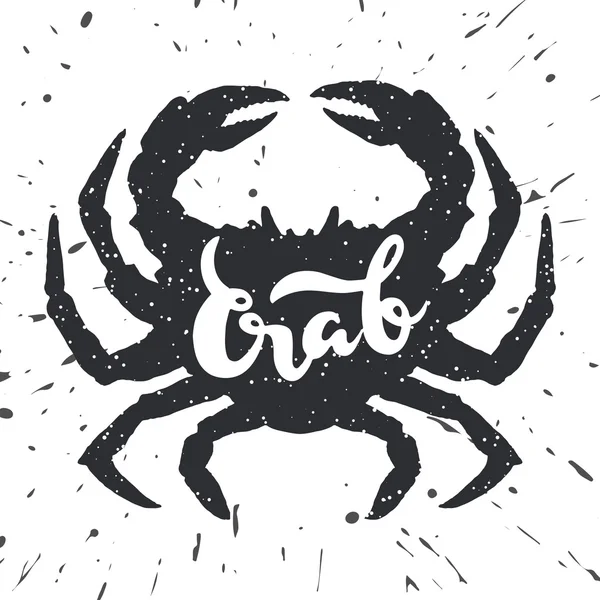 Crab Silhouette skaldjurs butik — Stock vektor