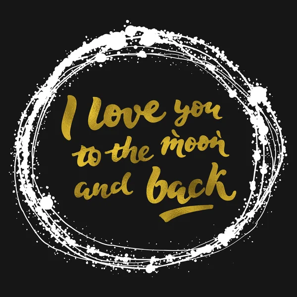 Te amo a la luna y de vuelta — Vector de stock