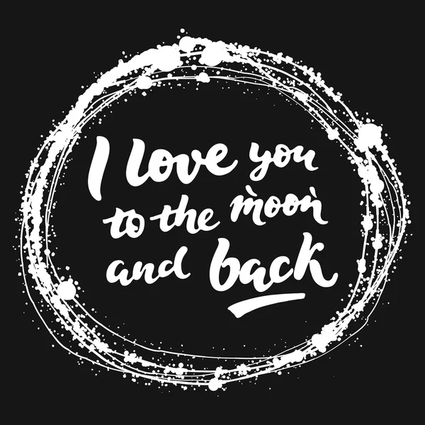 Te amo a la luna y de vuelta — Vector de stock