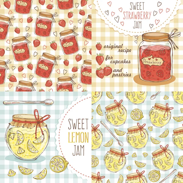 Çilek ve limon reçeli Sevimli kavanoz