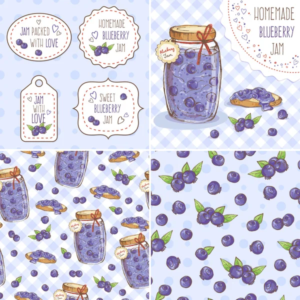 Yaban mersini reçeli ile sevimli kavanoz seti