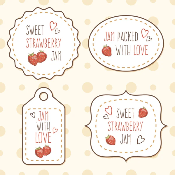 Çilekli kağıt etiket 