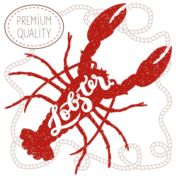 Silhouette homard rouge — Image vectorielle