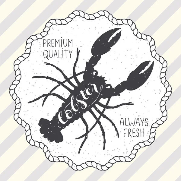 Sílhueta de lagosta etiqueta da loja de frutos do mar — Vetor de Stock