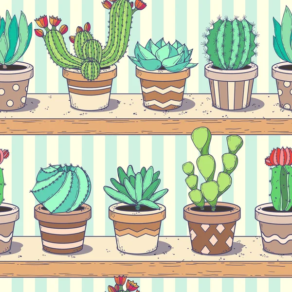 Cactus y colección suculenta — Vector de stock