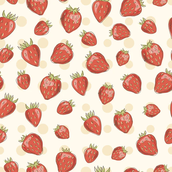 Strawberry doodle sömlösa mönster — Stock vektor