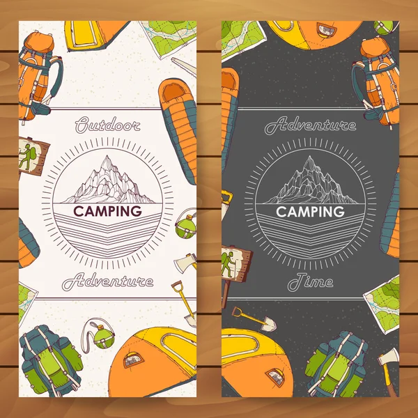 Banners for tourism and camping — Stock Vector