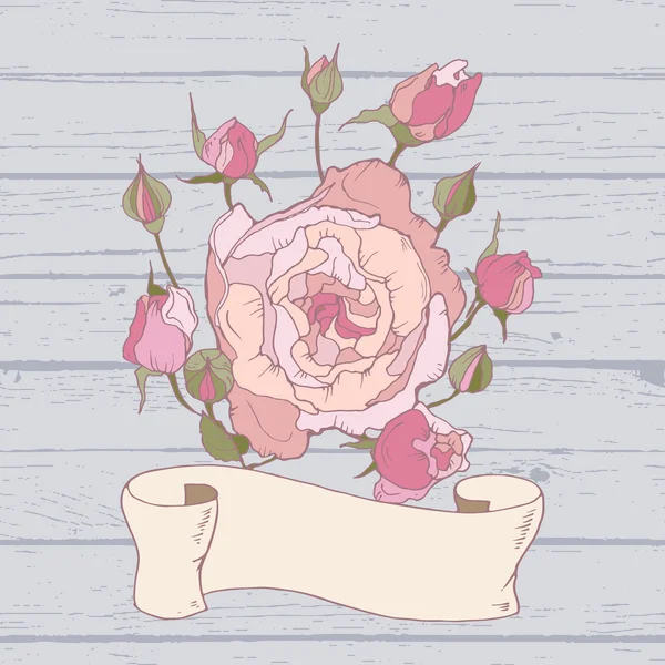 Belle rose vintage — Image vectorielle