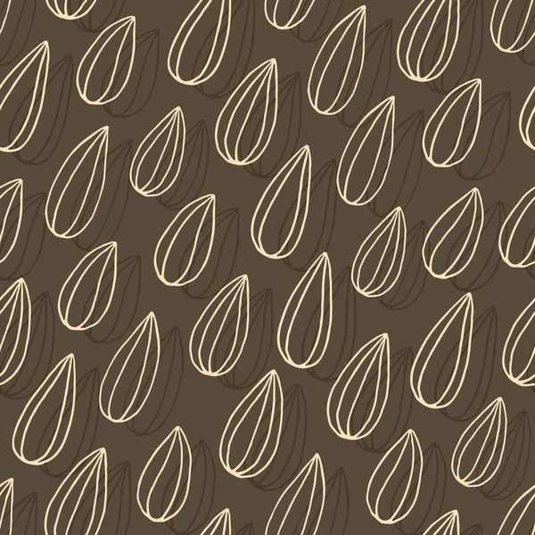 Pattern with seeds on brown background — Stock Vector