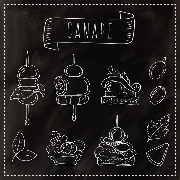 Vintage fél canapes — Stock Vector