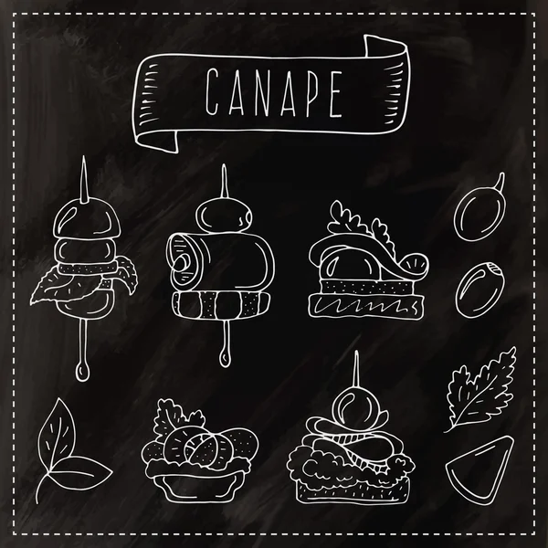 Canapés de fête vintage — Image vectorielle