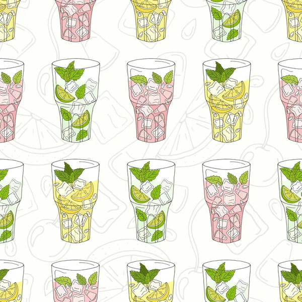 Vasos de limonada e ingredientes — Archivo Imágenes Vectoriales