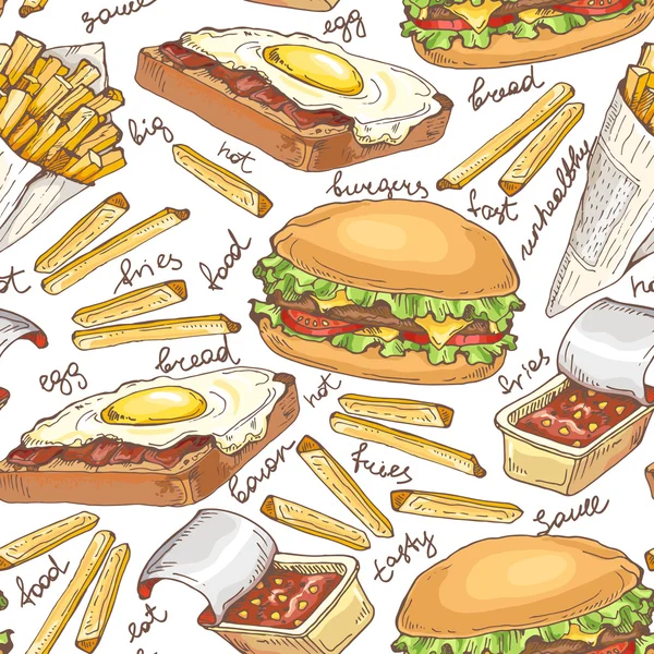 Fast food patroon — Stockvector