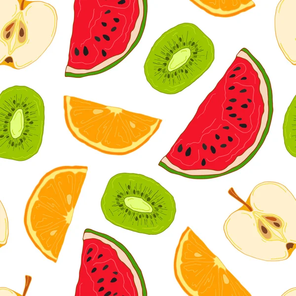 Kleurrijke patroon met vruchten — Stockvector