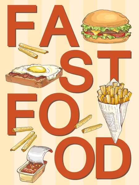 Fastfood-Plakat — Stockvektor