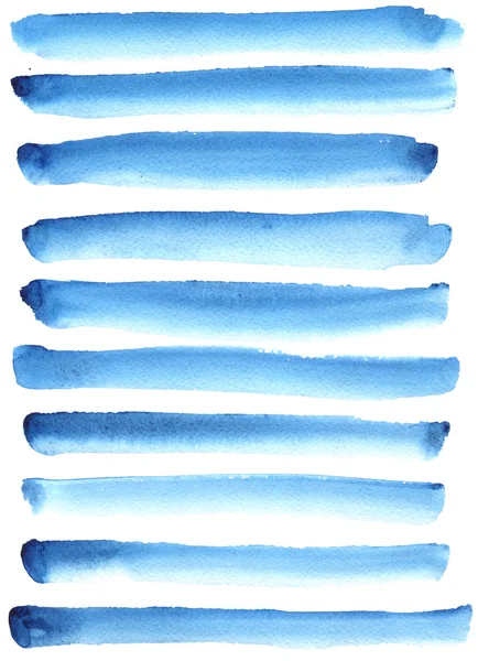 蓝色的水彩线条 — 图库照片