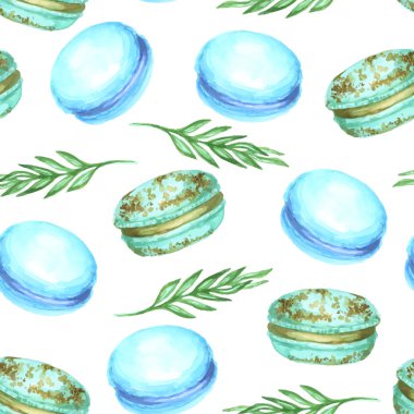 Nane ve antep fıstığı macaroons desenle