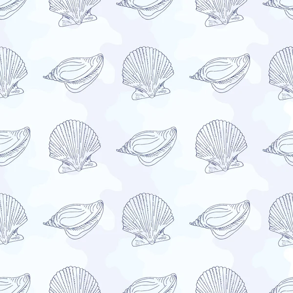 Doodle seashells minta — Stock Vector